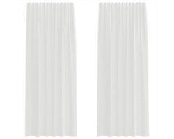 vidaXL - Gordijnen - voile - met - roedezakken - 2 - st - wit