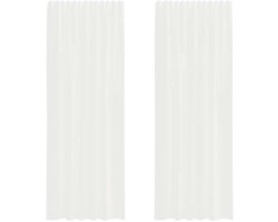 vidaXL - Gordijnen - voile - met - roedezakken - 2 - st - wit