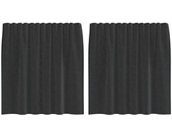 vidaXL - Gordijnen - voile - met - roedezakken - 2 - st - zwart