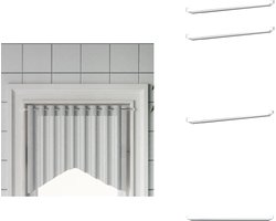 vidaXL Gordijnrail - Gordijnrails - Gordijnroede - Douchegordijnrail - Gordijnrails 2 st 40-60 cm aluminium wit en zilverkleurig