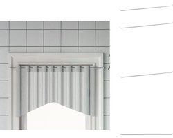 vidaXL Gordijnrail - Gordijnrails - Gordijnroede - Douchegordijnrail - Gordijnrails 2 st 90-130 cm aluminium wit en zilverkleurig