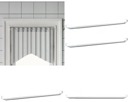 vidaXL Gordijnrails 2 st 40-60 cm aluminium wit en zilverkleurig - Gordijnrail - Gordijnrails - Gordijnroede - Douchegordijnrail