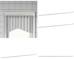 vidaXL Gordijnrails 2 st 90-130 cm aluminium wit en zilverkleurig - Gordijnrail - Gordijnrails - Gordijnroede - Douchegordijnrail