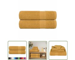 vidaXL Gouden Badhanddoeken - 100% Katoen 70x140cm Badhanddoek - Gouden Handdoek - Katoenen Handdoek - Luxe Handdoek - Grote Handdoek