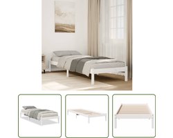 vidaXL Grenen Hout - Bed Frame - Bedframe extra lang zonder matras grenenhout wit 80x210 cm - Bedbank - Tweepersoonsbed - Kingsize Bed