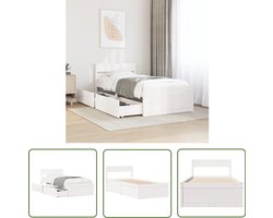 vidaXL Grenen Hout Bed - Massief Houten Bed - Bedframe zonder matras massief grenenhout wit 140x200 cm - Bed Frame Wit - Bed Frame 100x200 - Tweepersoons Bed