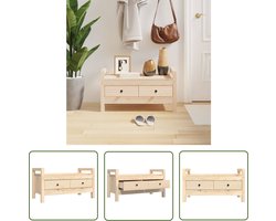 vidaXL Grenenhout Bank - Halbank - Halbankje 80x40x43 cm massief grenenhout - Opbergbank - Entreebank - Houten Bank