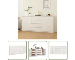 vidaXL Grenenhout - Bijzetkasten - Bijzetkasten 3 st massief grenenhout wit - Wit - Salontafel - Opslagoplossing