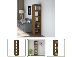 vidaXL Grenenhout Boekenkast - Boekenkast - Boekenkast/kamerscherm 40x35x167 cm grenenhout honingbruin - Hout Boekenkast - Bibliotheek - Opslagmeubel