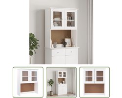 vidaXL Grenenhout - Opzetkast - Opzetkast ALTA 77x30x92 cm massief grenenhout wit - Witte Kast - Opbergkast - Salontafel
