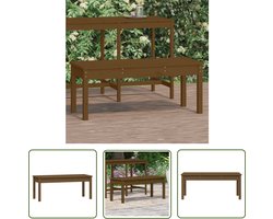 vidaXL Grenenhout - Tuinbank - Tuinbank 109x44x45 cm massief grenenhout honingbruin - Outdoor Furniture - Lounge Set - Terrasstoel