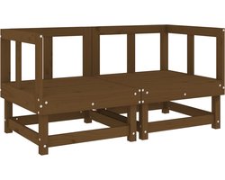 vidaXL Grenenhout - Tuinhoekbanken - Tuinhoekbanken 2 st massief grenenhout honingbruin - Lounge Set - Outdoor Furniture - Tuinbank