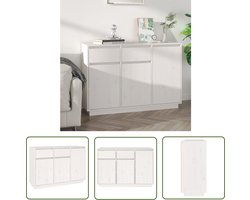 vidaXL Grenenhouten Dressoir - Dressoir - Dressoir 110x34x75 cm massief grenenhout wit - Wit Dressoir - Vintage Dressoir - Landelijk Dressoir