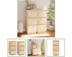 vidaXL Grenenhouten Kast - Dressoirs - Dressoirs 2 st 32x34x75 cm massief grenenhout - Vintage Dressoir - Salontafel - Tv Tafel