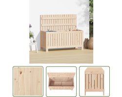 vidaXL Grenenhouten Kast - Tuinbox - Tuinbox 108x42,5x54 cm massief grenenhout - Opslagkast Buiten - Buitenshuis Opbergruimte - Tuingoed Opbergen