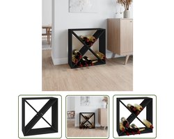 vidaXL Grenenhouten Wijnkast - Wijnkast - Wijnkast 62x25x62 cm massief grenenhout zwart - Vintage Wijnkast - Wijnopslag - Wijnpresentatie