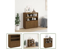 vidaXL Grenoble Hout - Hoge Kast - Hoge kast 100x40x108,5 cm massief grenenhout honingbruin - Bruine Kast - Vintage Kast - Opslagkast