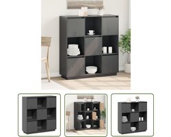 vidaXL Grenoble Hout - Hoge Kast - Hoge kast 110,5x35x117 cm massief grenenhout grijs - Grijze Kast - Opslagkast - Living Room Furniture