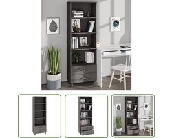 vidaXL Grenoble Hout - Hoge Kast - Hoge kast HAMAR 60x35x180 cm massief grenenhout lichtgrijs - Grijze Kast - Opslagkast - Living Room Furniture