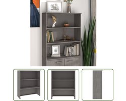 vidaXL Grenoble Hout - Opbergkast - Opzetkast HAMAR 85x35x100 cm massief grenenhout lichtgrijs - Grijze Kast - Living Room Furniture - Bedroom Storage
