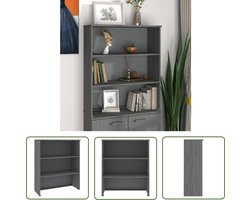 vidaXL Grenoble Hout - Opzetkast - Opzetkast HAMAR 85x35x100 cm massief grenenhout donkergrijs - Grijze Opzetkast - Tv Stand - Bergruimte