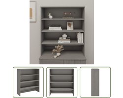 vidaXL Grenoble Hout - Opzetkast - Opzetkast HAMAR 90x30x100 cm massief grenenhout lichtgrijs - Grijze Kast - Salontafel - Tv Tafel