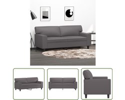 vidaXL Grijze Bank - Tweezitsbank - Tweezitsbank 140 cm kunstleer grijs - Lederlook Bank - Lounge Bank - Salontafel
