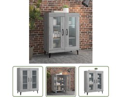 vidaXL Grijze Dressoirs - Dressoir - Dressoir 69,5x34x90 cm bewerkt hout grijs sonoma eikenkleurig - Houten Dressoir - Salontafel - Tv Tafel