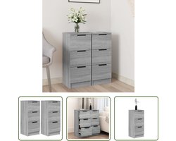 vidaXL Grijze Dressoirs - Dressoirs - Dressoirs 2 st 30x30x70 cm bewerkt hout grijs sonoma eikenkleur - Houten Dressoirs - Salontafel - Bijzettafels
