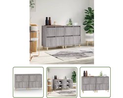 vidaXL Grijze Dressoirs - Dressoirs - Dressoirs 2 st 60x35x70 cm bewerkt hout grijs sonoma eikenkleur - Houten Dressoirs - Bewerkt Hout - Sonoma Eiken