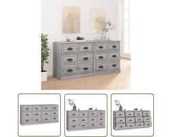 vidaXL Grijze Dressoirs - Dressoirs - Dressoirs 2 st bewerkt hout grijs sonoma eikenkleurig - Houten Dressoirs - Bewerkt Hout - Salontafel
