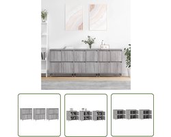 vidaXL Grijze Dressoirs - Dressoirs - Dressoirs 3 st bewerkt hout grijs sonoma eikenkleurig - Houten Dressoirs - Bewerkt Hout - Salontafel