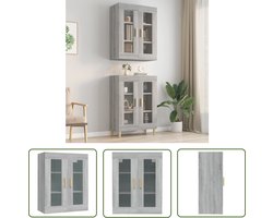 vidaXL Grijze Hangkast - Hangkast - Hangkast 69,5x34x90 cm grijs sonoma eikenkleurig - Houten Hangkast - Badkamerkast - Woonkamerrkast