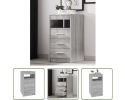 vidaXL Grijze Kast - Compacte Kast - Ladekast 40x50x76 cm bewerkt hout grijs sonoma eikenkleurig - Houten Kast - Opbergkast - Salontafel