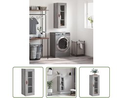vidaXL Grijze Kast - Hangkast - Hangkast 34,5x34x90 cm grijs sonoma eikenkleurig - Houten Kast - Badkamerkast - Keukenkast