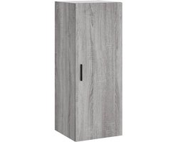 vidaXL Grijze Kast - Hangkast - Hangkast 34,5x34x90 cm grijs sonoma eikenkleurig - Houten Kast - Badkamerkast - Keukenkast