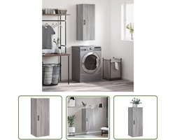 vidaXL Grijze Kast - Hangkast - Hangkast 34,5x34x90 cm grijs sonoma eikenkleurig - Houten Kast - Badkamerkast - Salontafel