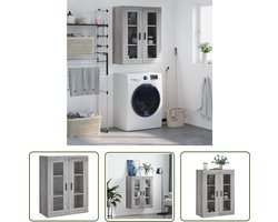 vidaXL Grijze Kast - Hangkast - Hangkast 69,5x34x90 cm grijs sonoma eikenkleurig - Houten Kast - Badkamerkast - Salontafel
