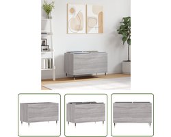 vidaXL Grijze Platenkast - Platenkast - Platenkast 74,5x38x48 cm bewerkt hout grijs sonoma eikenkleurig - Houtske Platenkast - Vintage Platenkast - Media Kast