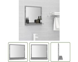 vidaXL Grijze Spiegel - Badkamer Spiegel - Badkamerspiegel 40x10,5x37 cm bewerkt hout grijs sonoma eiken - Houten Spiegel - Wandspiegel - Badkamer Decoratie