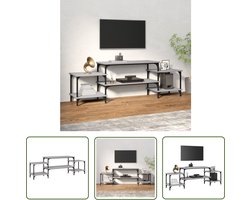 vidaXL Grijze Tv Kast - Tv-meubel - Tv-meubel 157x35x52 cm bewerkt hout grijs sonoma eikenkleurig - Houten Tv Stand - Salontafel - Mediacaft