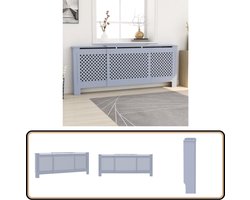 vidaXL Grijze Verstelbare Radiatorombouw 205 cm Radiatorombouw - Radiatorkast - Mdf Kast - Meubilair - Woonkamerdecoratie