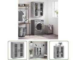 vidaXL Grijze Wandkast - Wandkast - Wandkast 69,5x34x90 cm betongrijs - Houten Wandkast - Opbergkast - Tv-meubel