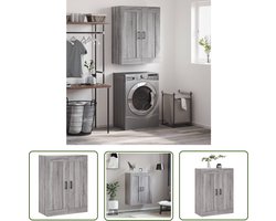 vidaXL Grijze Wandkast - Wandkast - Wandkast 69,5x34x90 cm bewerkt hout grijs sonoma eikenkleurig - Houten Wandkast - Badkamerkast - Salontafel