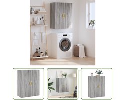 vidaXL Grijze Wandkast - Wandkast - Wandkast 69,5x34x90 cm grijs sonoma eikenkleurig - Houten Wandkast - Sonoma Eiken - Opbergkast
