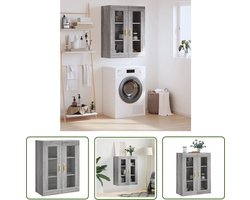vidaXL Grijze Wandkast - Wandkast - Wandkast 69,5x34x90 cm grijs sonoma eikenkleurig - Houten Wandkast - Sonoma Eiken - Opbergkast