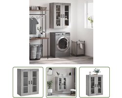 vidaXL Grijze Wandkast - Wandkast - Wandkast 69,5x34x90 cm grijs sonoma eikenkleurig - Sonoma Eiken - Houten Wandkast - Opbergkast