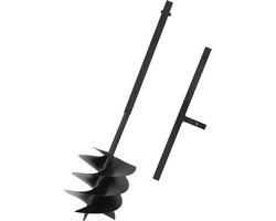 vidaXL - Grondboor - met - handgreep - 250 - mm - staal - zwart