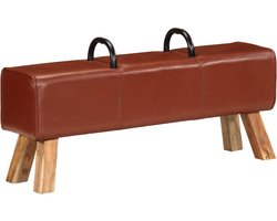 vidaXL - Gymbok - 110 - cm - echt - leer - bruin