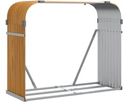 vidaXL - Haardhoutopslag - 120x45x100 - cm - gegalvaniseerd - staal - houtlook